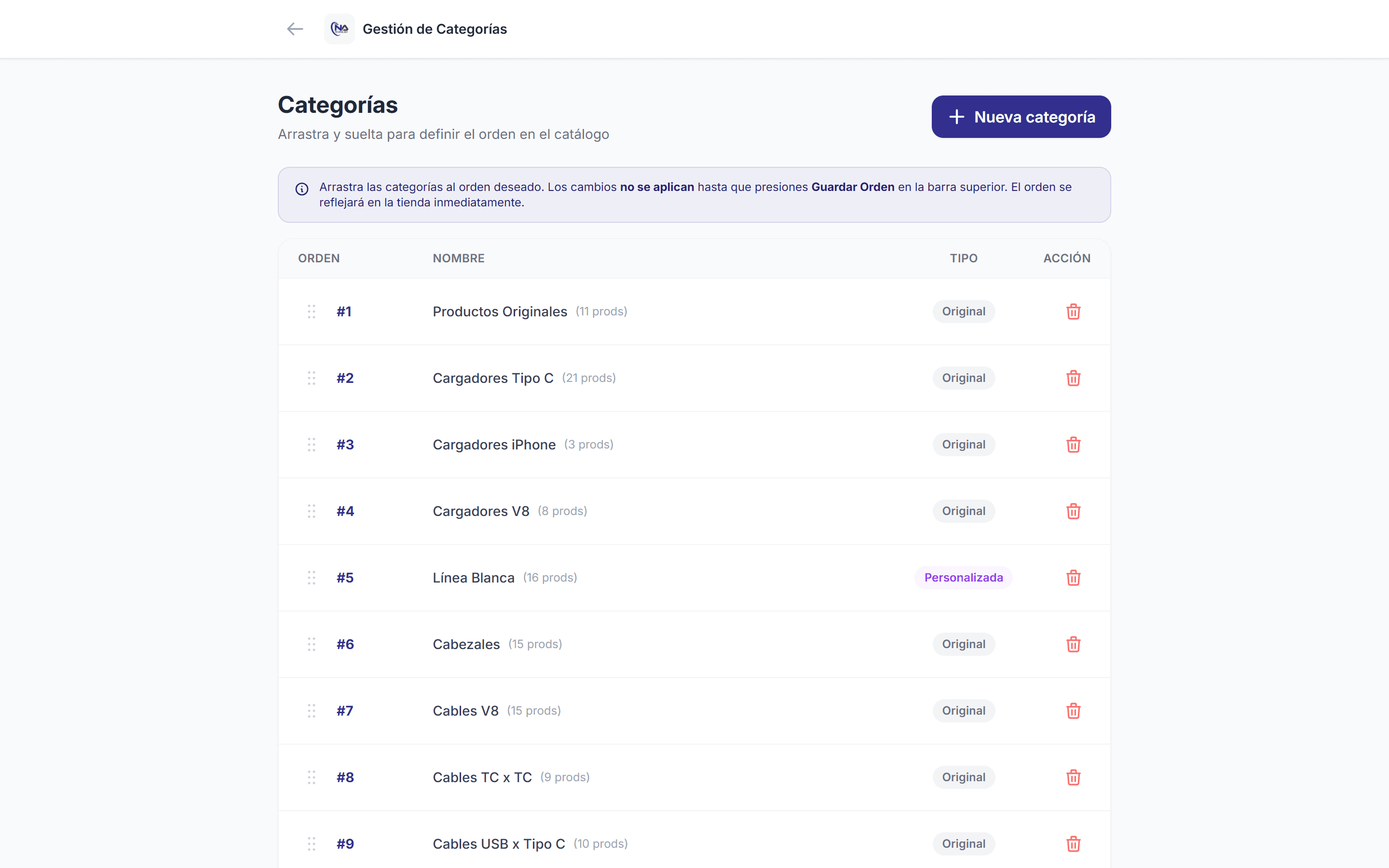 Gestor y Organizador de Categorías