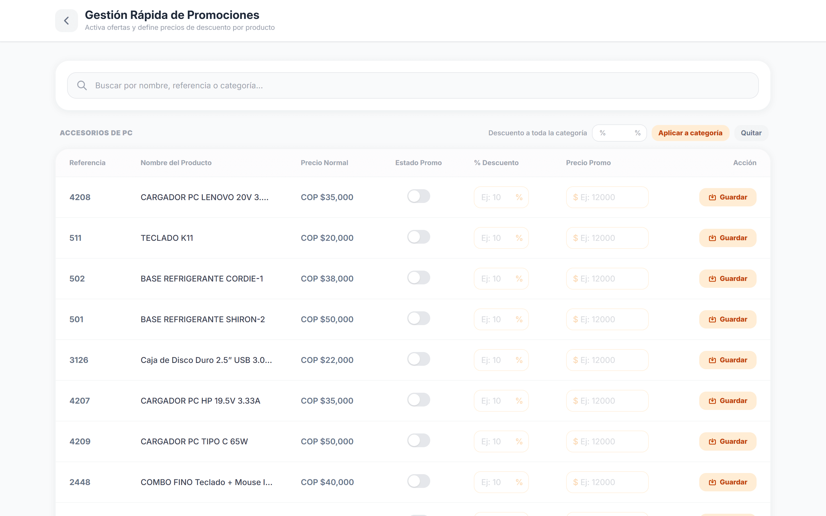 Configurador de Promociones de Temporada