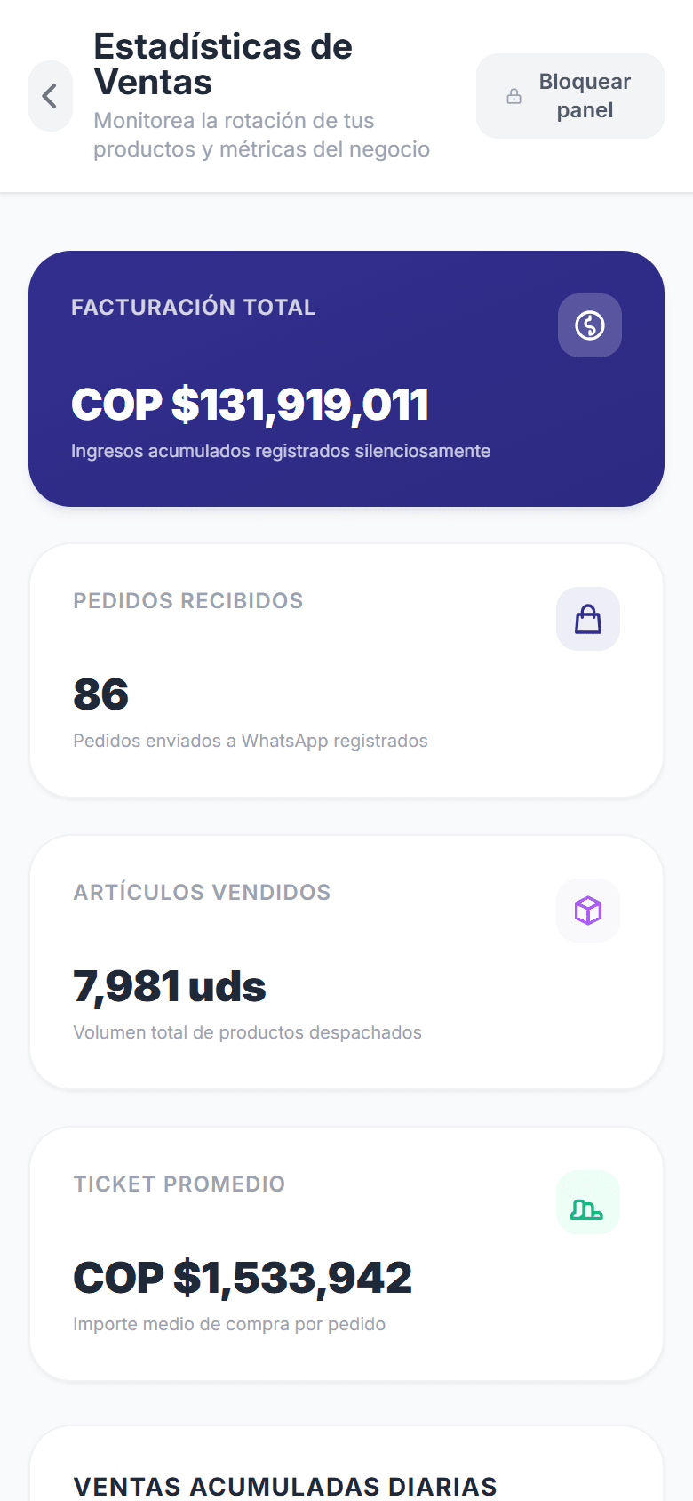 Mobile Admin: Métricas en Tiempo Real