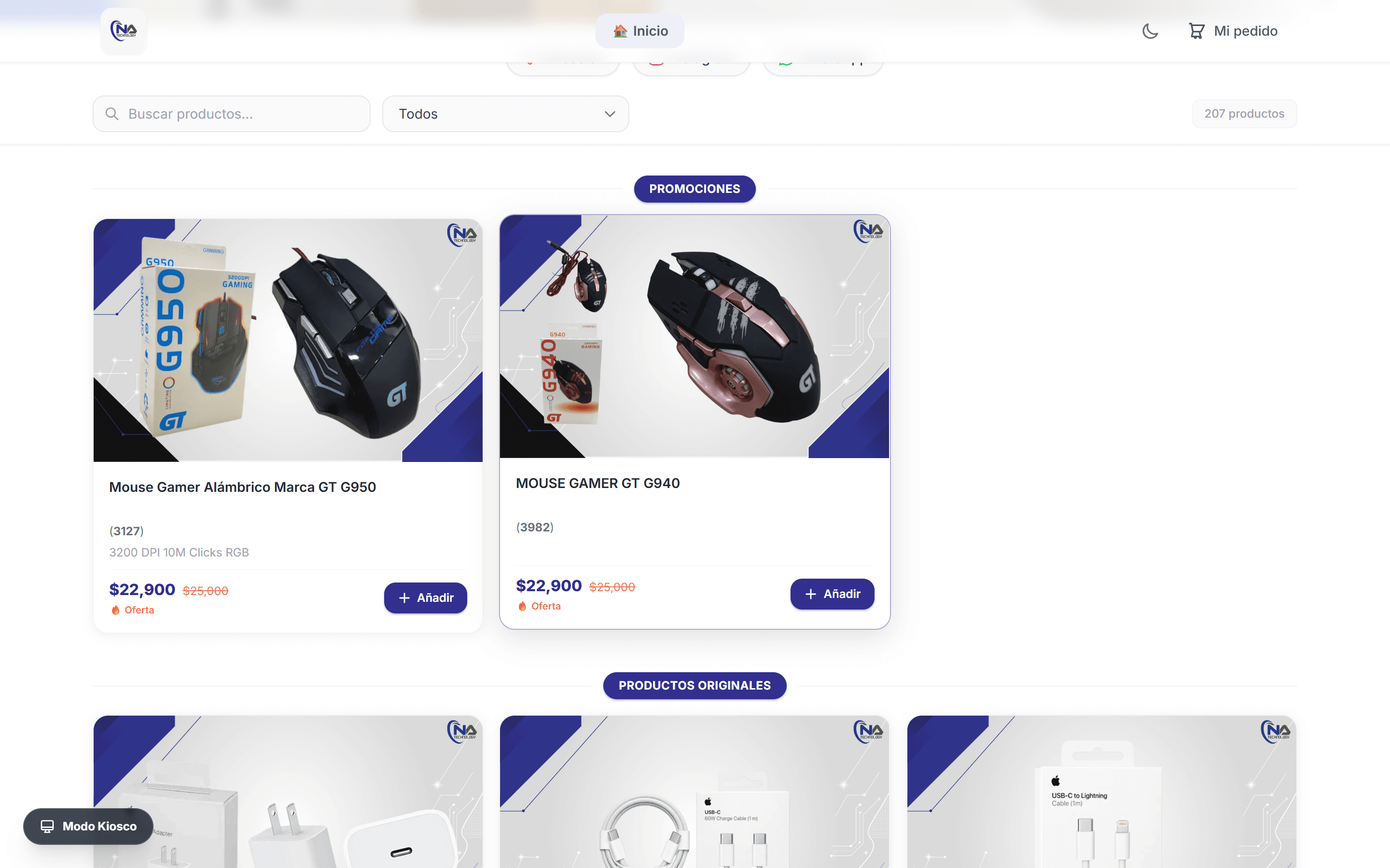 Grid de Productos de Alta Concurrencia