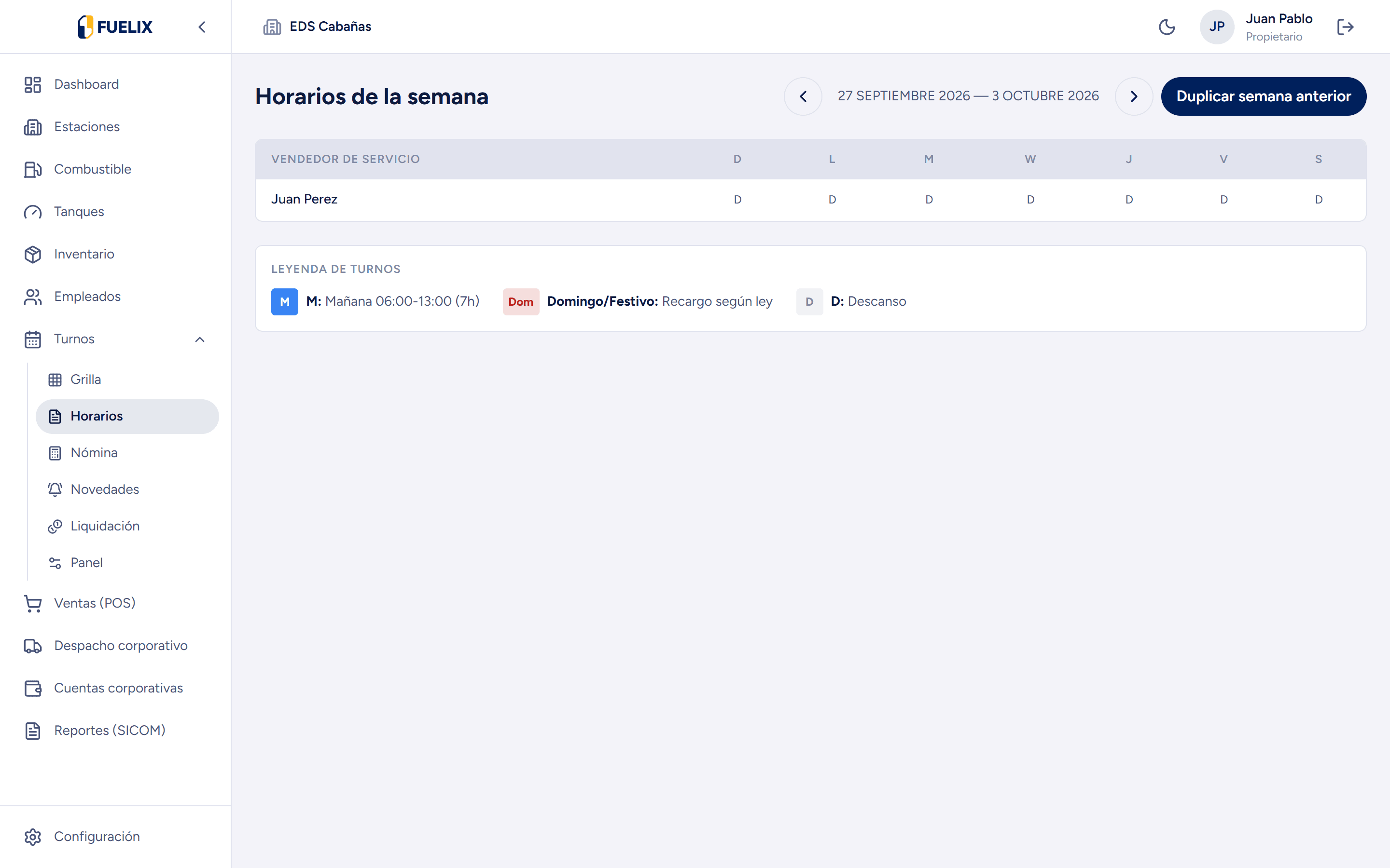 Programador de Horarios Semanales